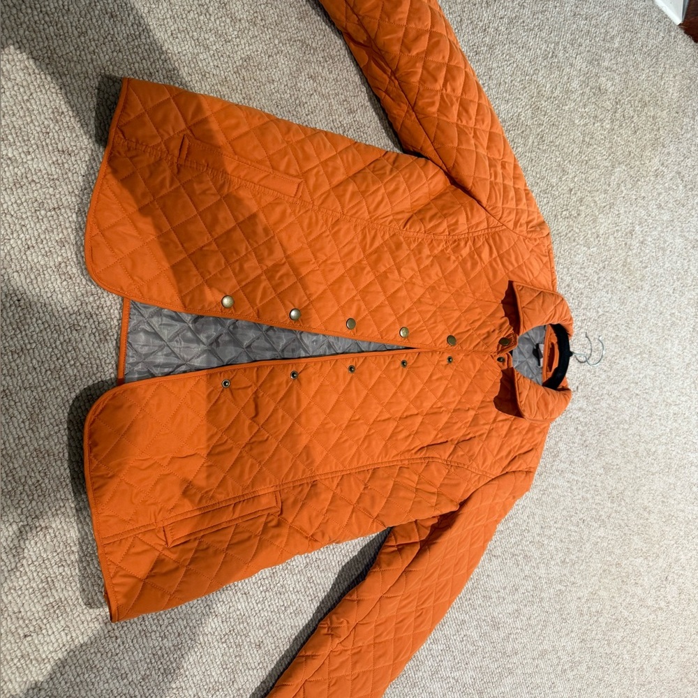 J. Jill Vibrant Orange Quilted Jacket